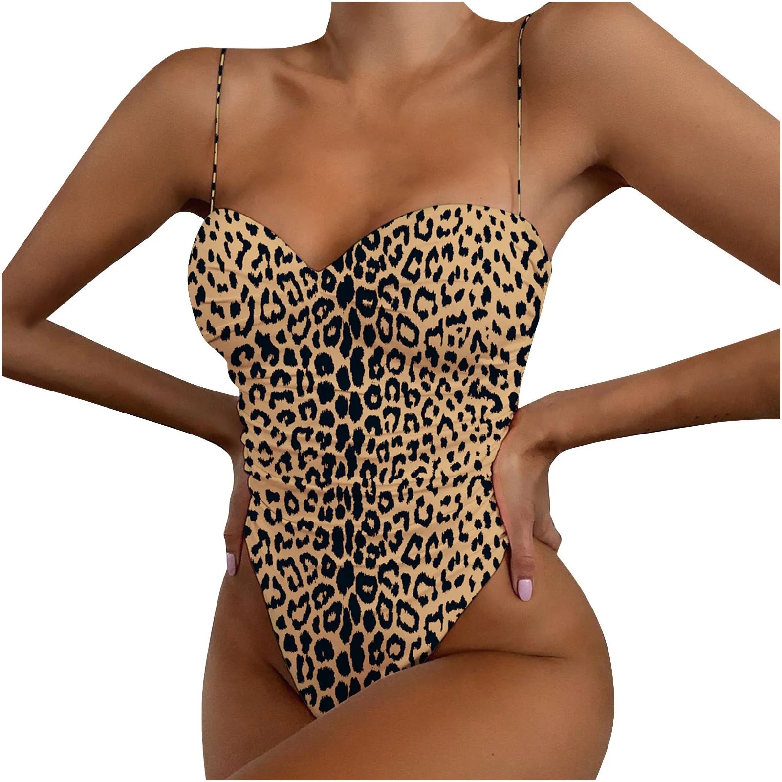 2021 New Sexy One Piece Swimsuit Women Leopard Swimwear Cut Out Bathing Suit Summer Push Up Monokini Swim Suit Beach Wear Female