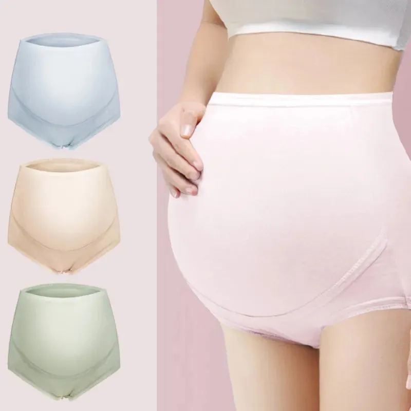 2pcs 100% Cotton Maternity Panties High Waist Pregnancy Briefs