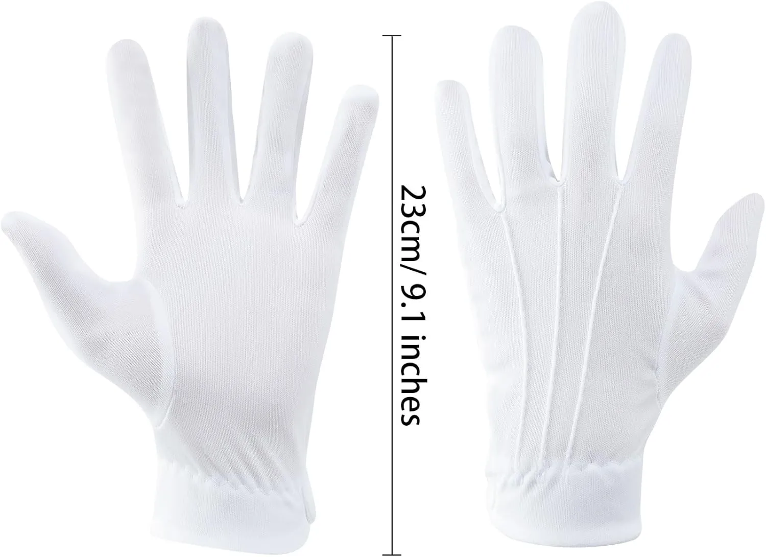 3 Pairs Cotton Gloves for Men Women, Parade Formal Costume Gloves for Tuxedo Server Jewelry Inspection Guard