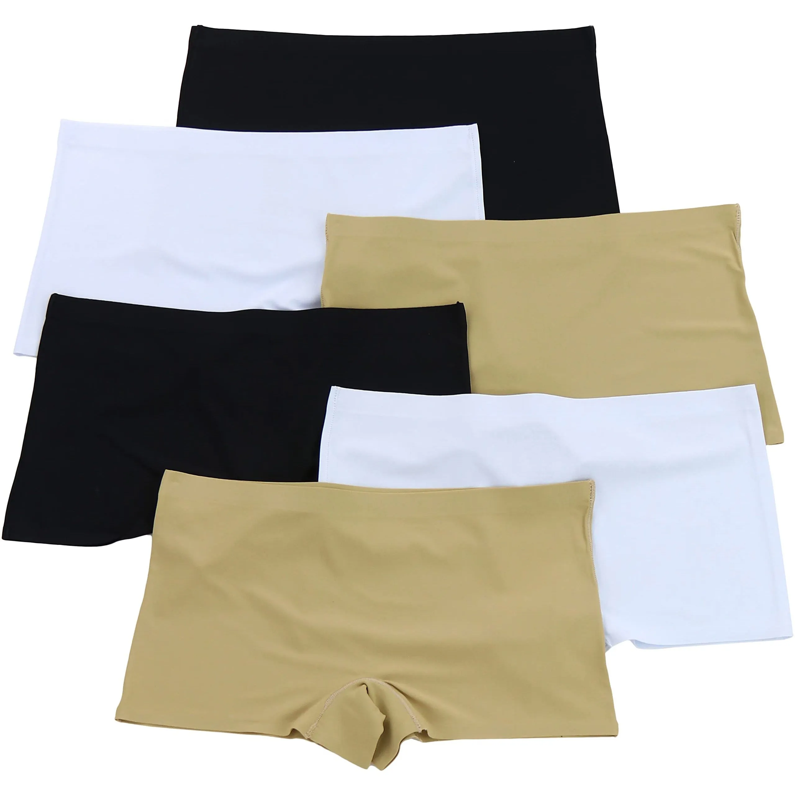 6-Pack: ToBeInStyle Women's Solid Classic Assortment No Show Boyshorts