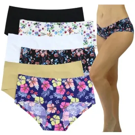 6-Pack: Women's Mid Rise Bikini No Show Panties