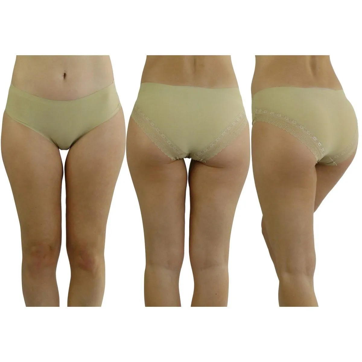 6-Pack: Women's Mid Rise Bikini No Show Panties
