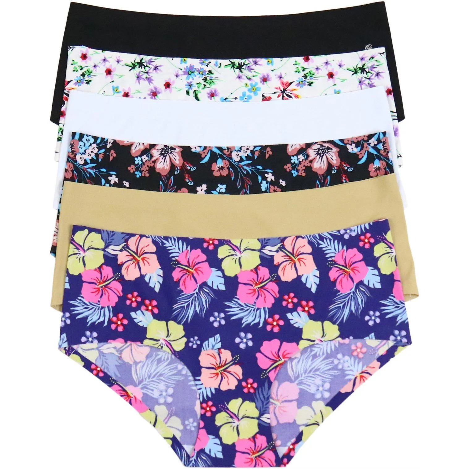 6-Pack: Women's Mid Rise Bikini No Show Panties