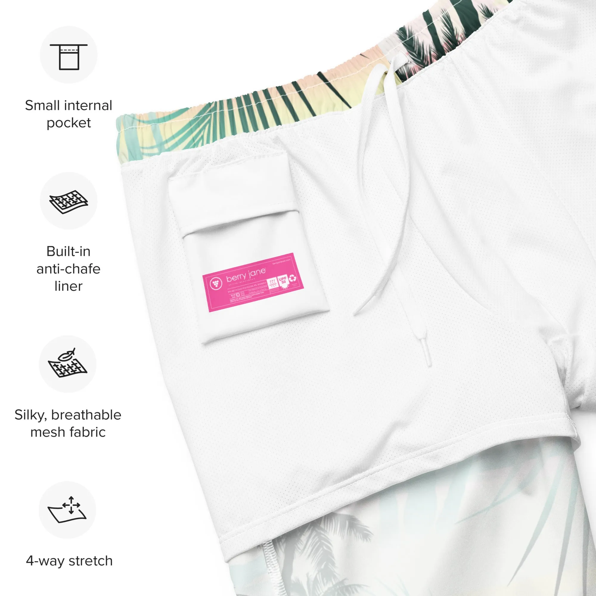 6.5" Quick Dry Board Shorts Swim Trunks - Island Escape