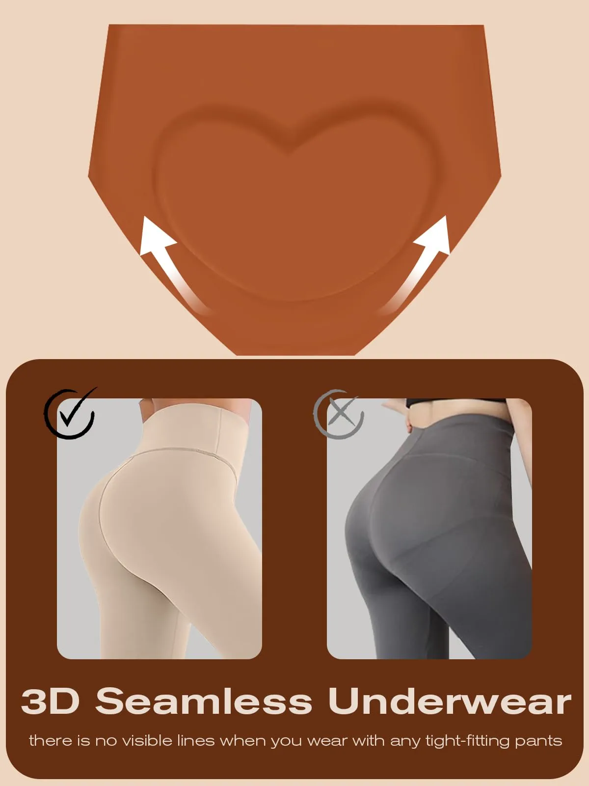 AIVEITE Womens Underwear Full Coverage No Show High Waisted Seamless Ladies Panty MultiPack