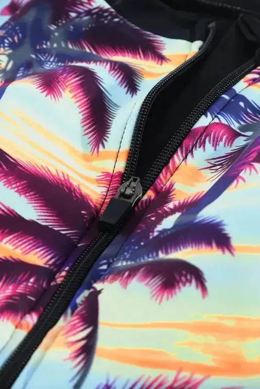 Beach Sunset One-Piece Swimsuit - Zip Front
