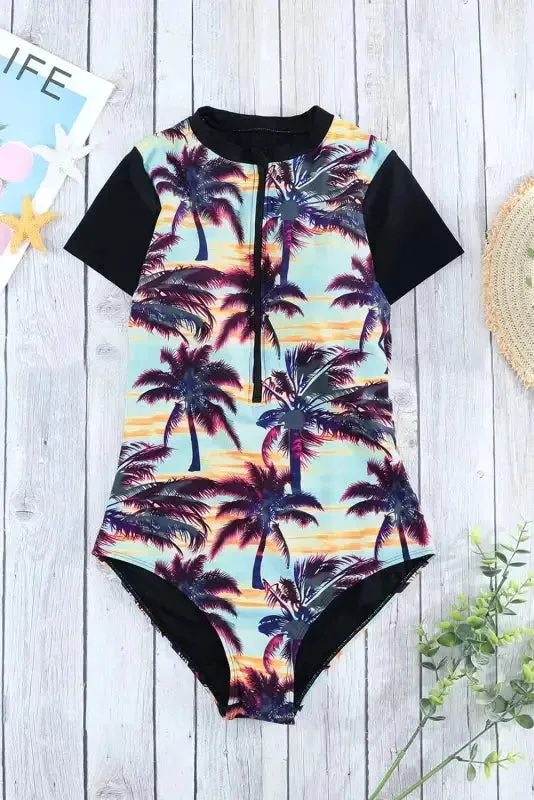 Beach Sunset One-Piece Swimsuit - Zip Front