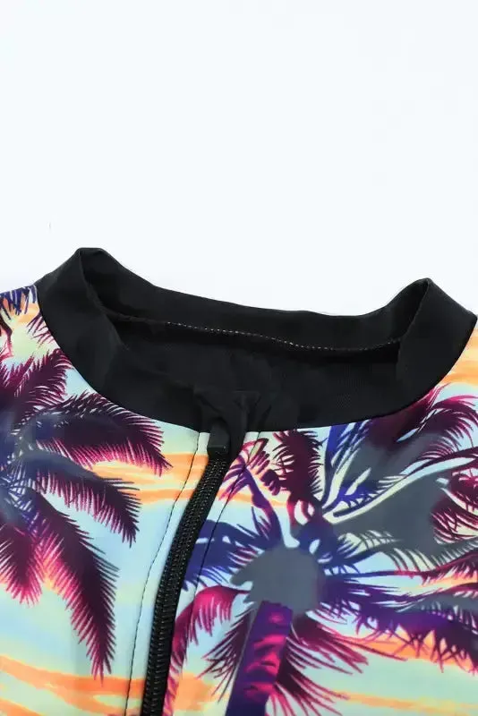 Beach Sunset One-Piece Swimsuit - Zip Front