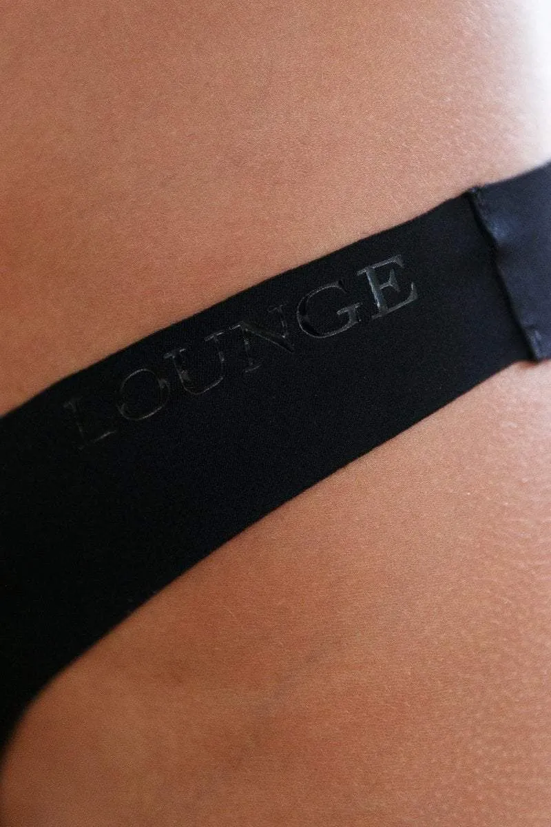 Black Seamless No Show Cheeky Briefs x2