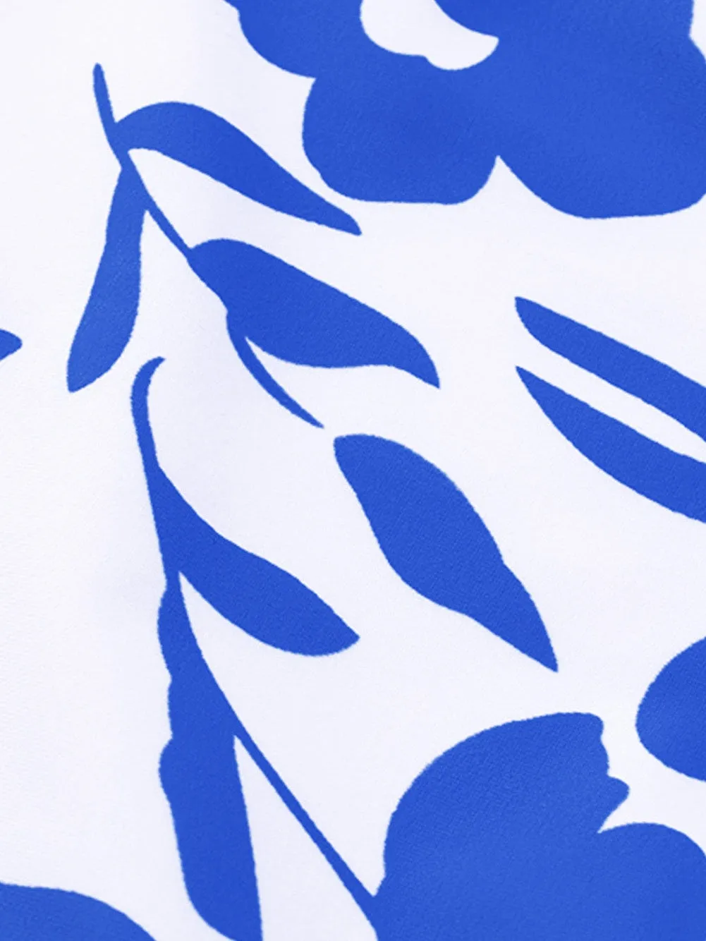 Blue Square Neck Sleeveless Leopard Print Tankini Set