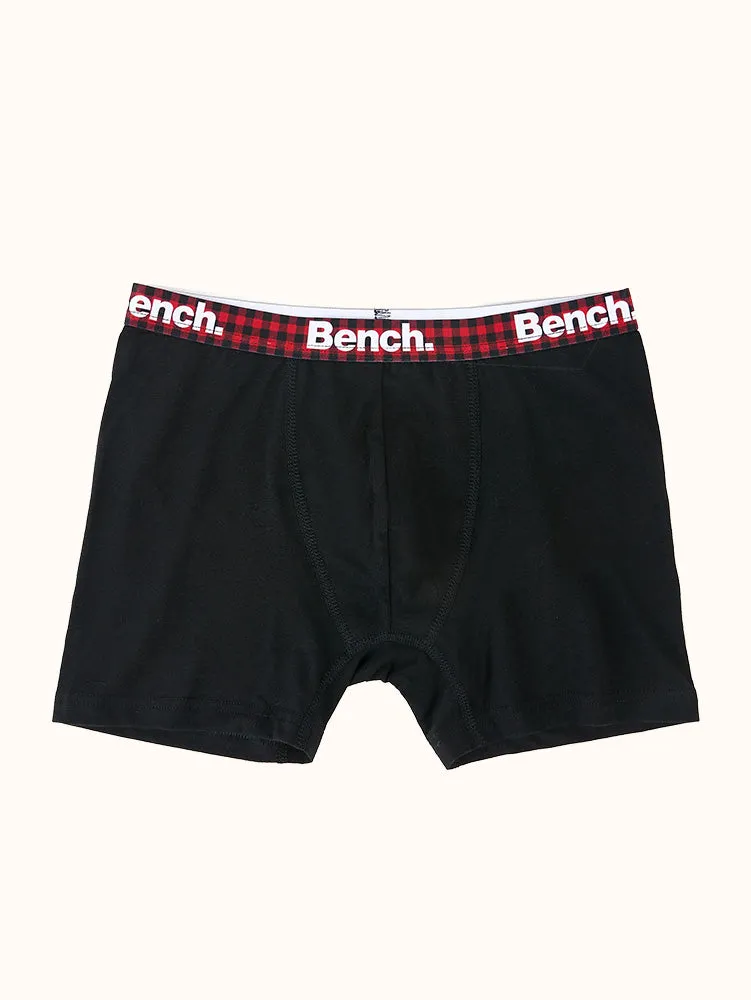 Boys' Boxer Briefs (3 Pack) - Black Plaid