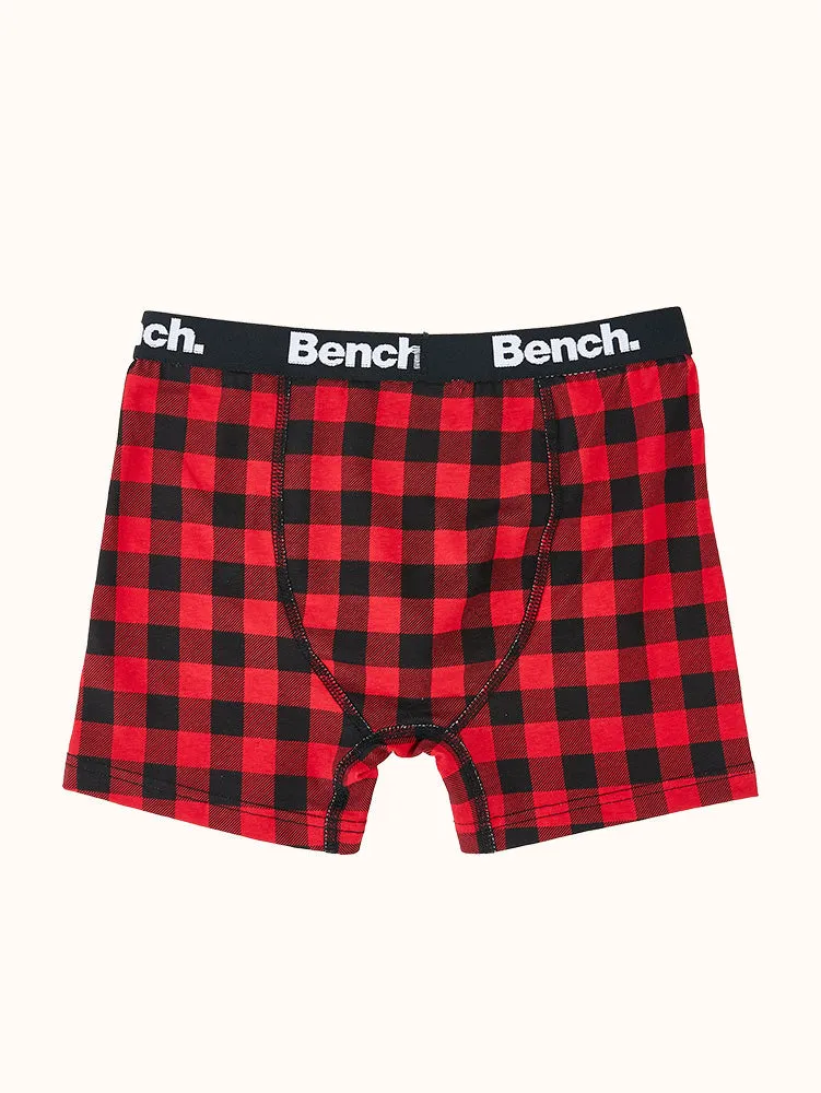 Boys' Boxer Briefs (3 Pack) - Black Plaid