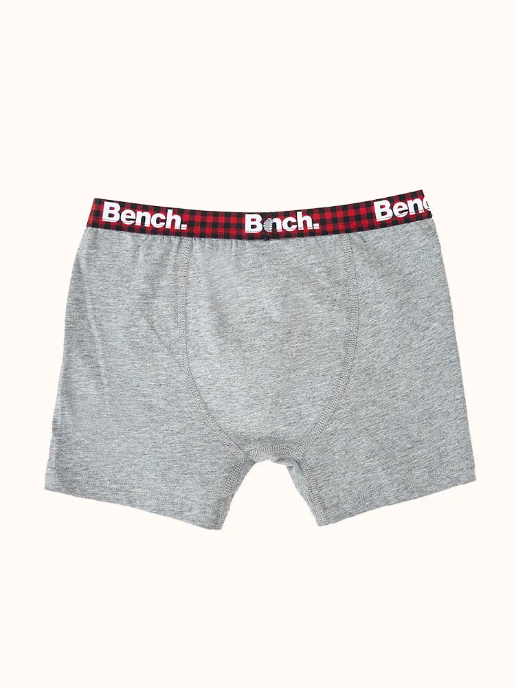 Boys' Boxer Briefs (3 Pack) - Black Plaid