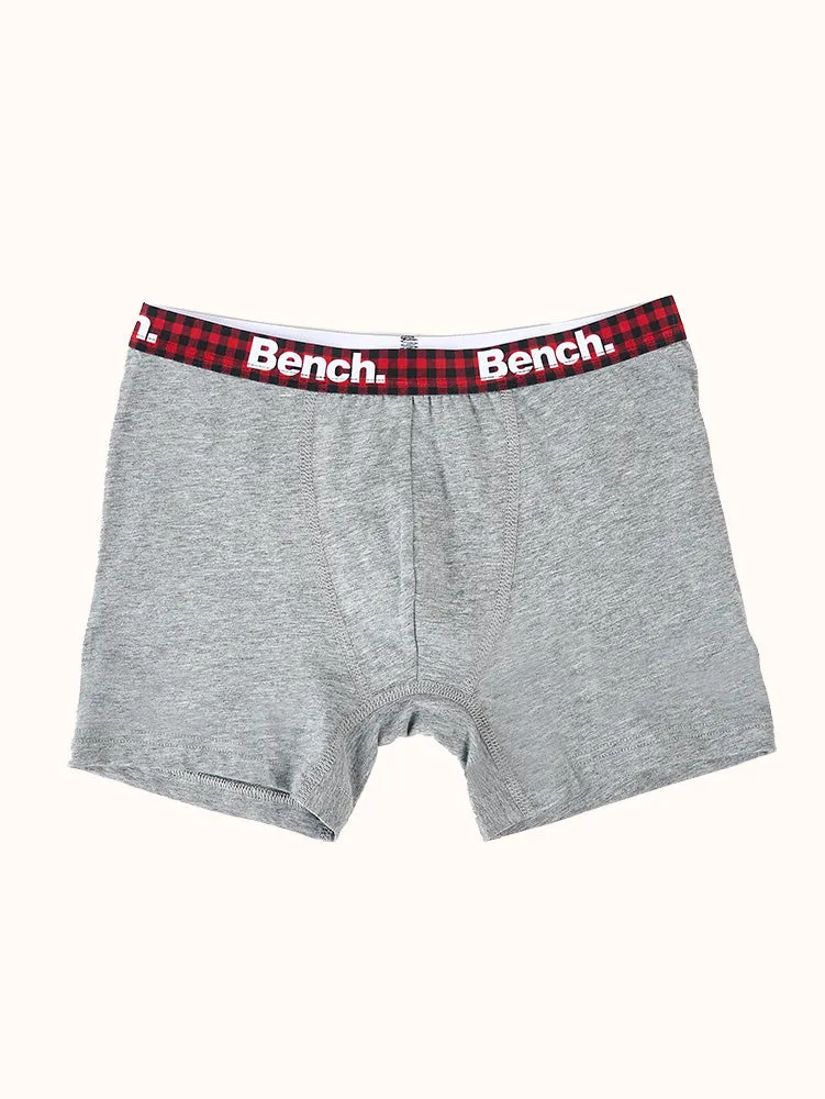 Boys' Boxer Briefs (3 Pack) - Black Plaid
