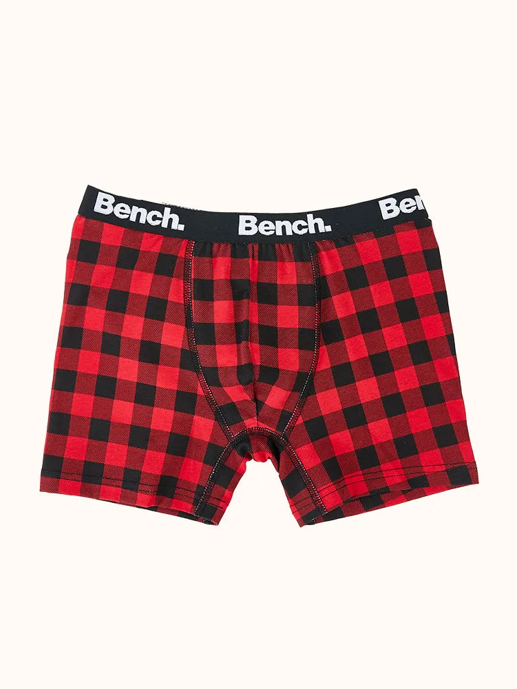Boys' Boxer Briefs (3 Pack) - Black Plaid