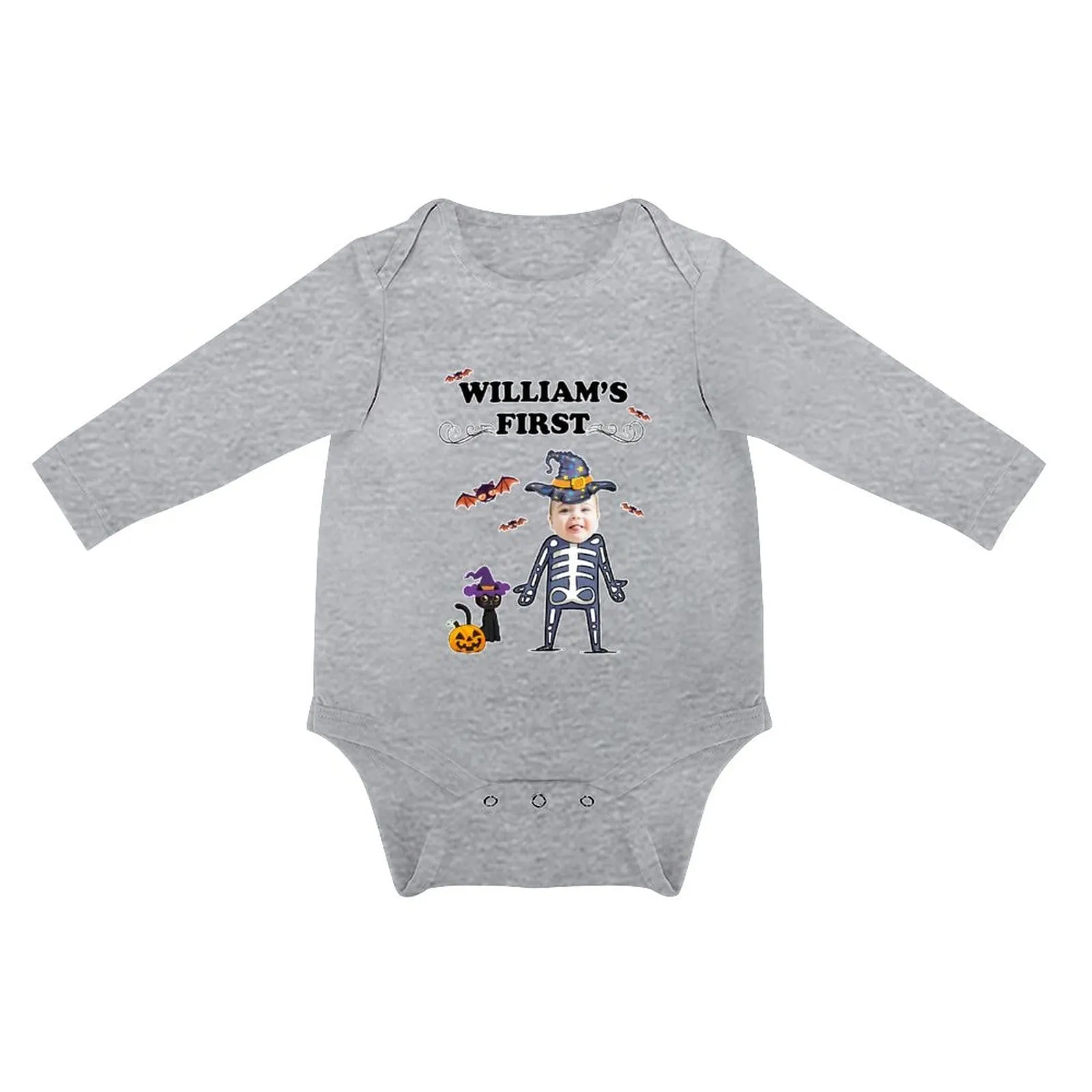 Custom Face Best Gift For Baby Infant Bodysuit One Piece Jumpsuit Personalized Long Sleeve Rompers Baby Clothes
