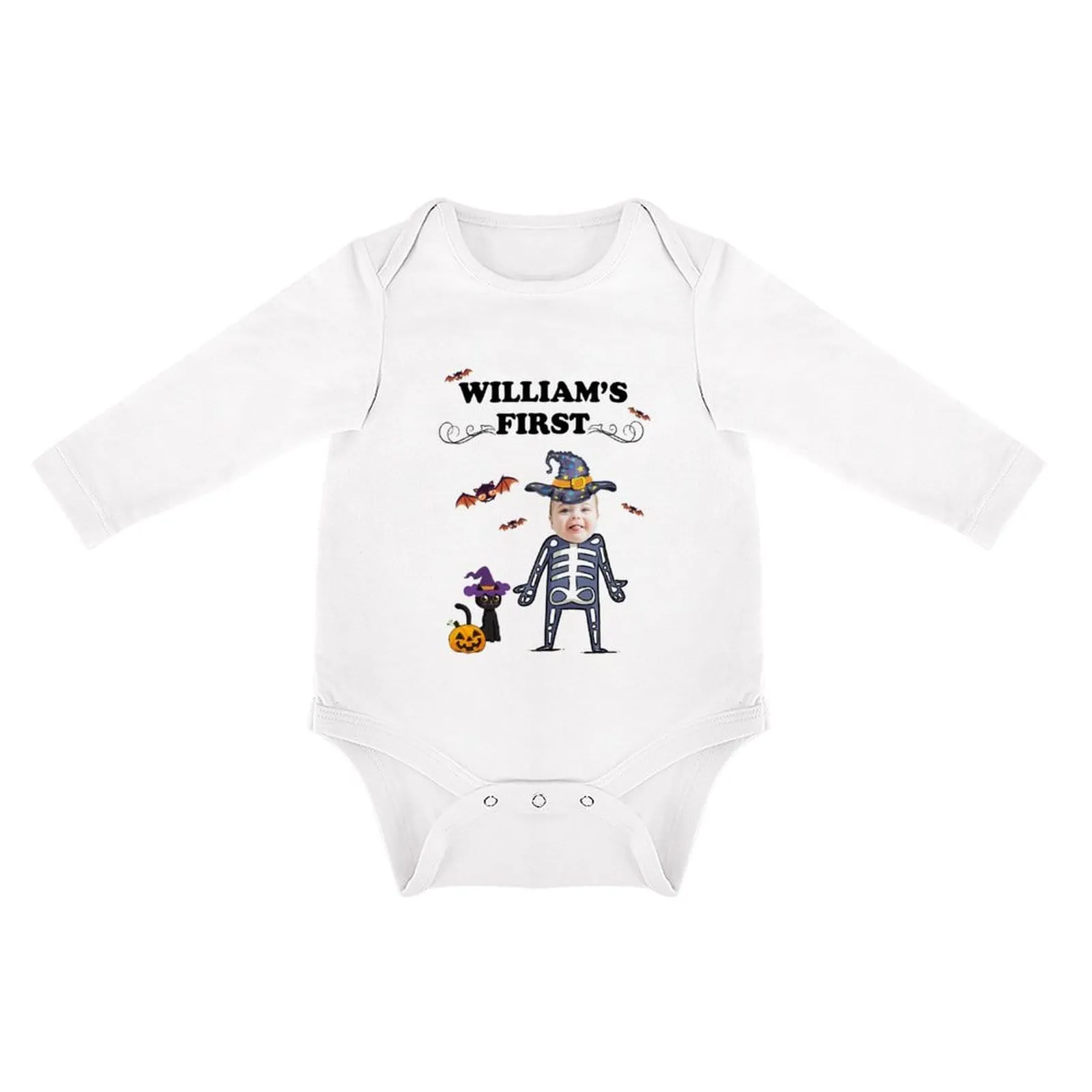Custom Face Best Gift For Baby Infant Bodysuit One Piece Jumpsuit Personalized Long Sleeve Rompers Baby Clothes