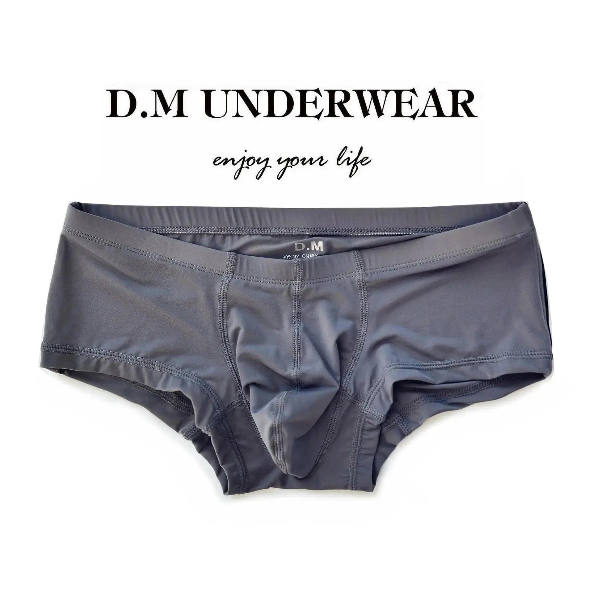 D.M Men's Low Waist Boxers - Sensual Nylon Elegance