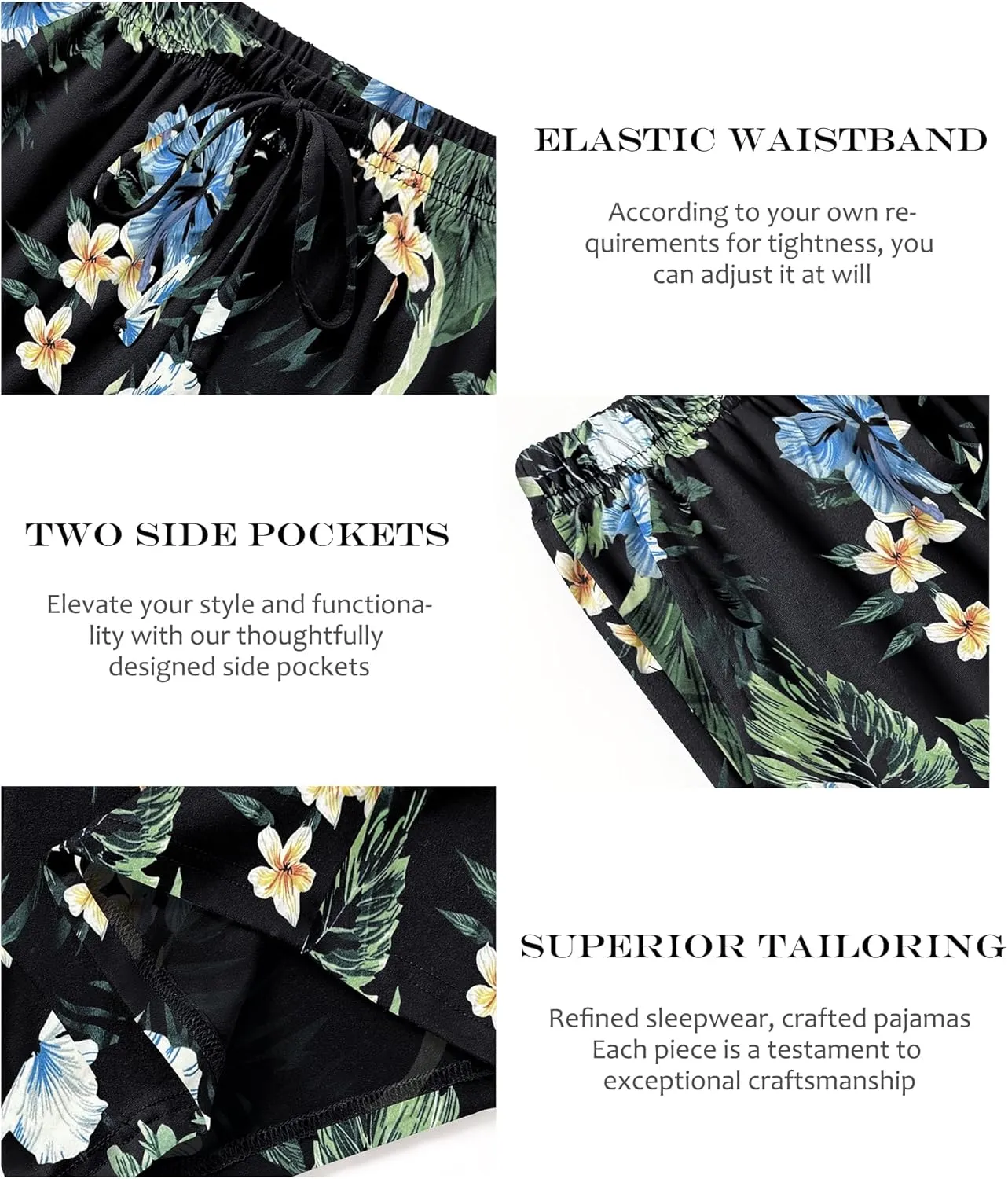 Ekouaer Pajama Shorts for Women Soft Comfy Lounge Shorts Drawstring Pj Shorts Short Pajama Bottoms with Pockets S-XXL