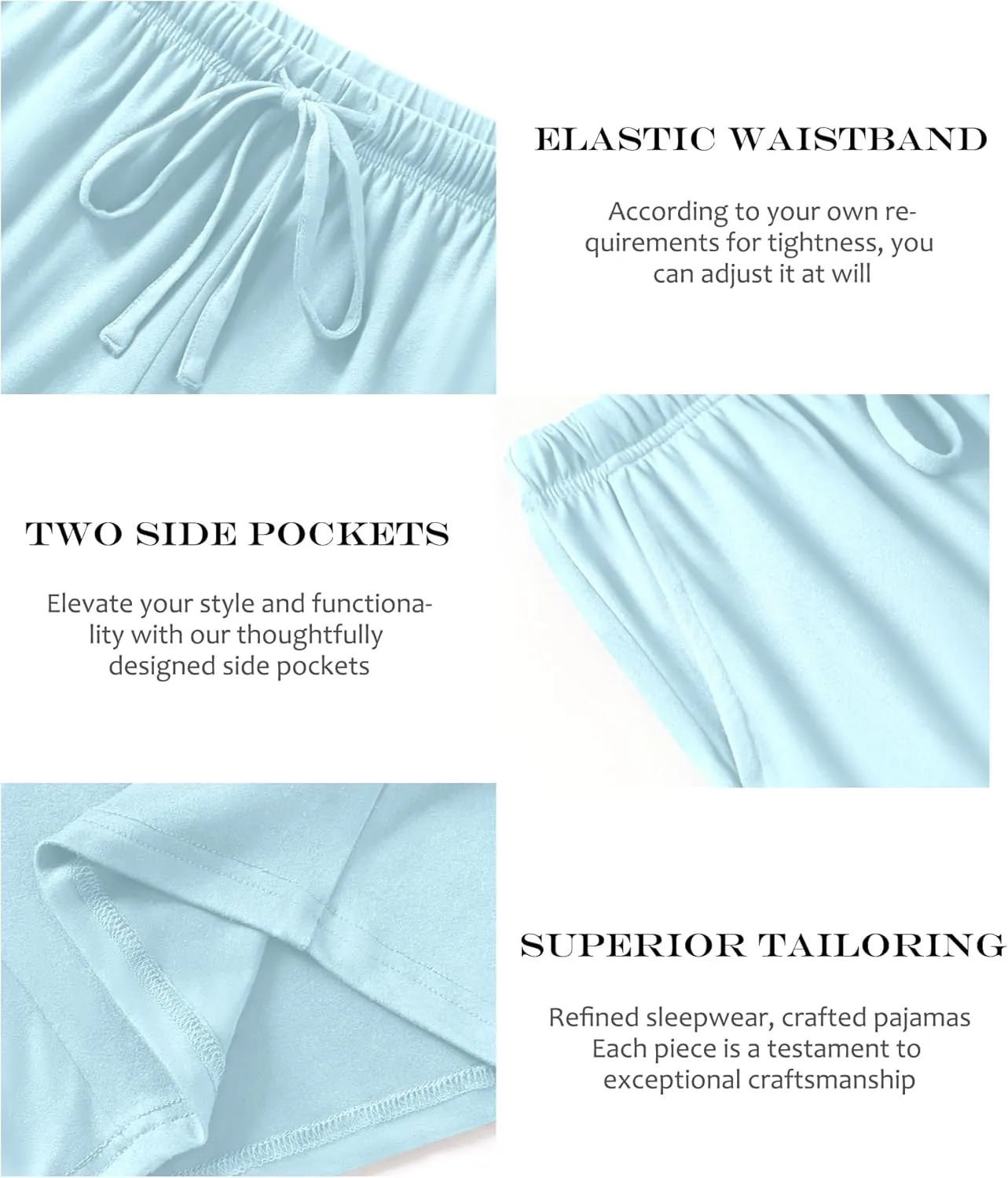 Ekouaer Pajama Shorts for Women Soft Comfy Lounge Shorts Drawstring Pj Shorts Short Pajama Bottoms with Pockets S-XXL