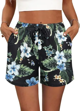 Ekouaer Pajama Shorts for Women Soft Comfy Lounge Shorts Drawstring Pj Shorts Short Pajama Bottoms with Pockets S-XXL