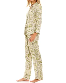 Emma Pajama Set in Olive Zebra