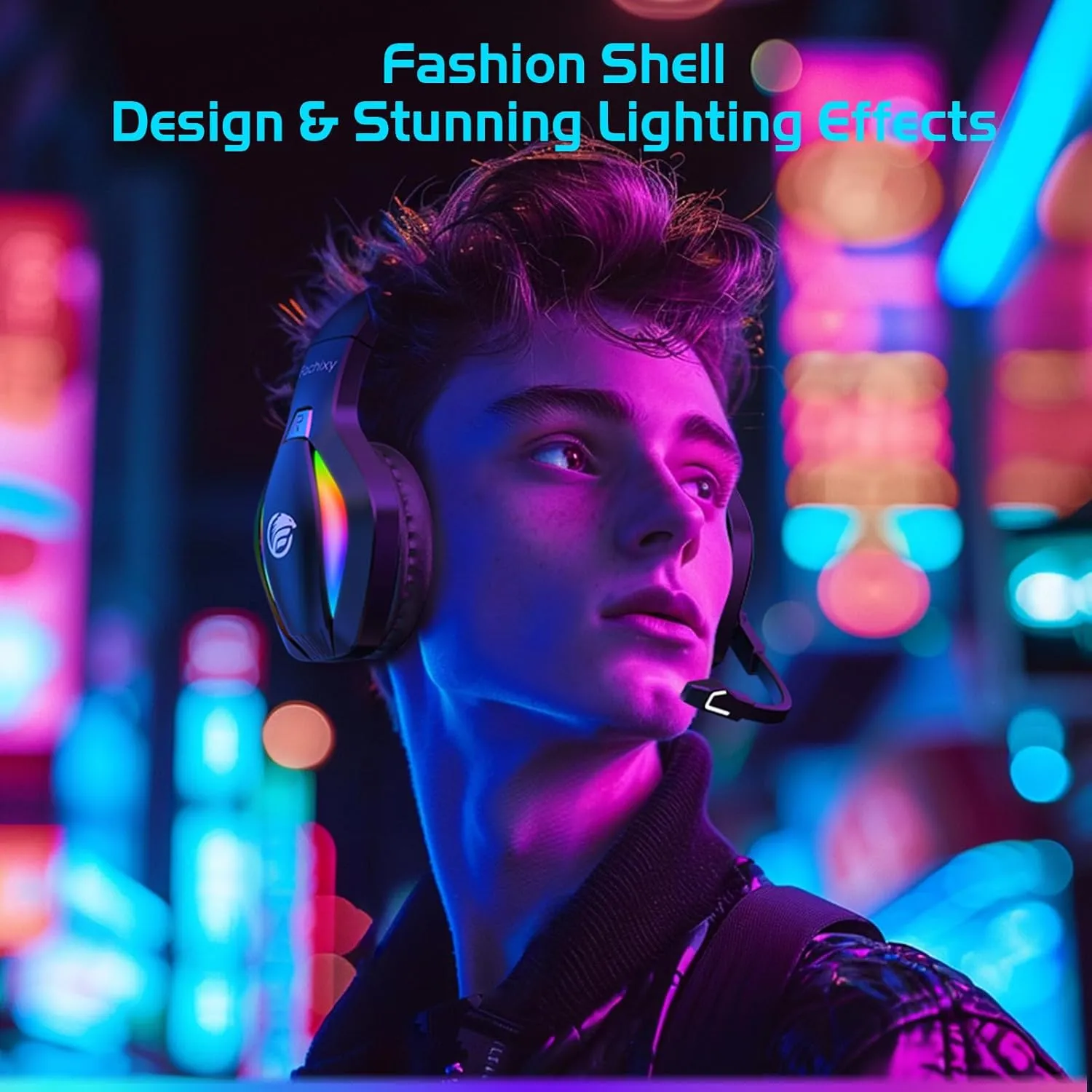 FC100 Wireless Gaming Headset with Microphone for PS5, PS4- Gamer Headset with Mic - Bluetooth Headphones with 50Hrs Battery Life - for PC, Mac, Tablets, Switch and Smartphones