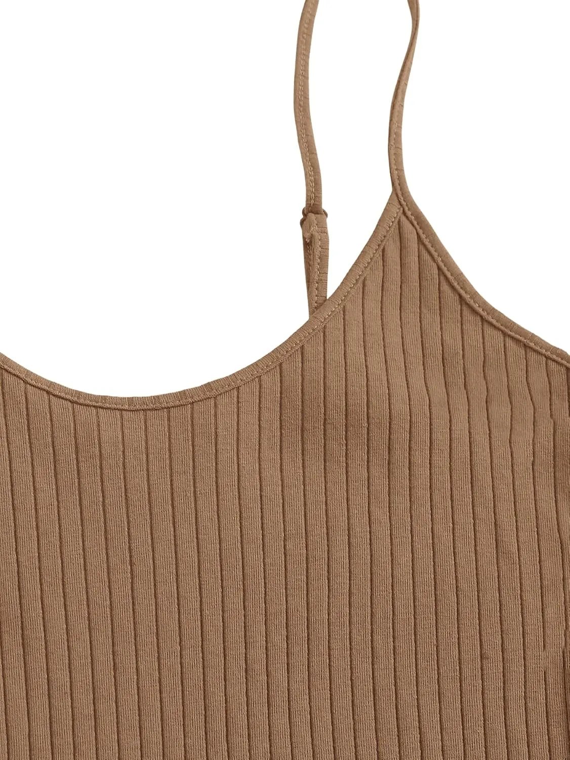 Floerns Women's Casual Solid Sleeveless Cami Split Hem Ribbed Knit Bodycon Mini Dress