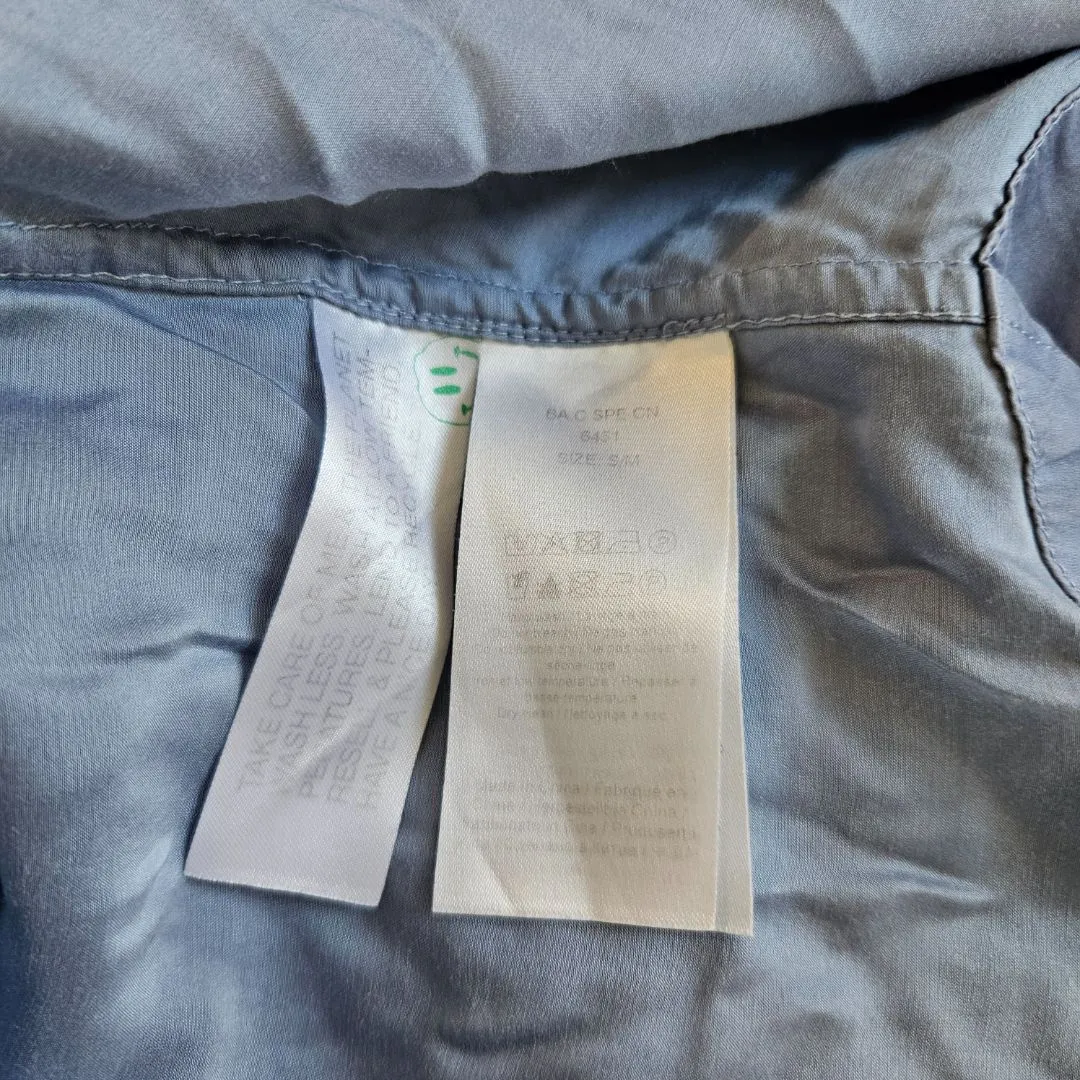 Ganni Blue Button Up Pajama Top