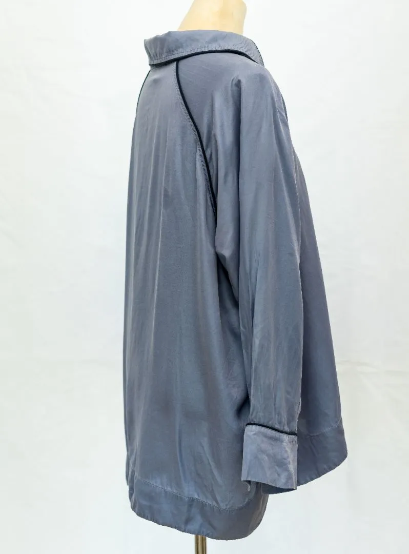 Ganni Blue Button Up Pajama Top