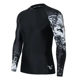 Graphic UPF50  Long Sleeve Rash Guard for Men - Fox Style