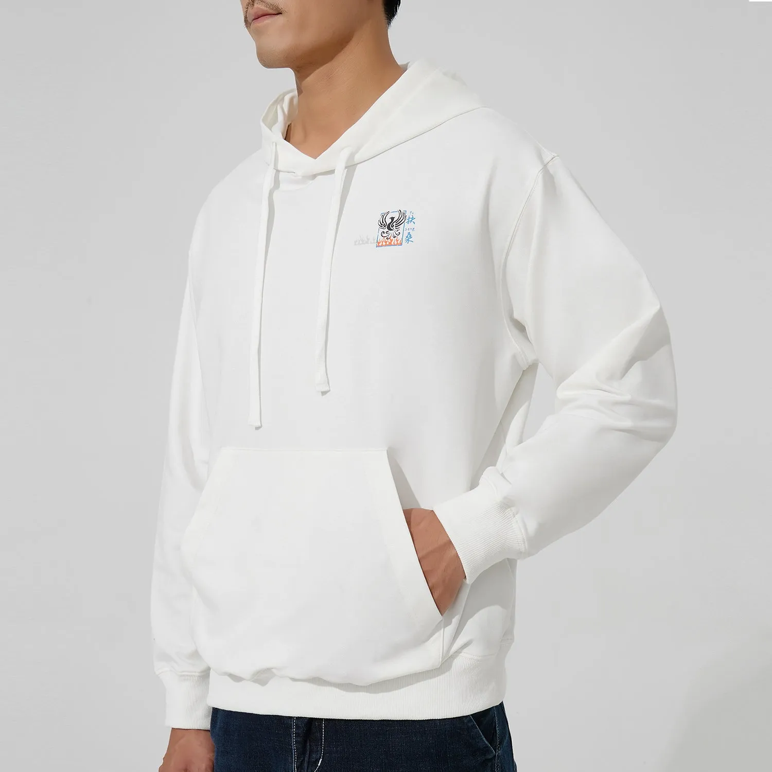 HUGE SPORTS Classic Revival White Hoodie - Mountains & Seas Series