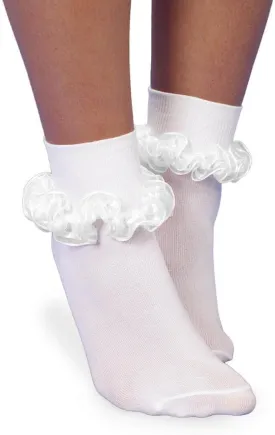 Jefferies Socks Girls' Seamless Tutu Ruffle Lace Turn Cuff Socks 1 Pair Pack