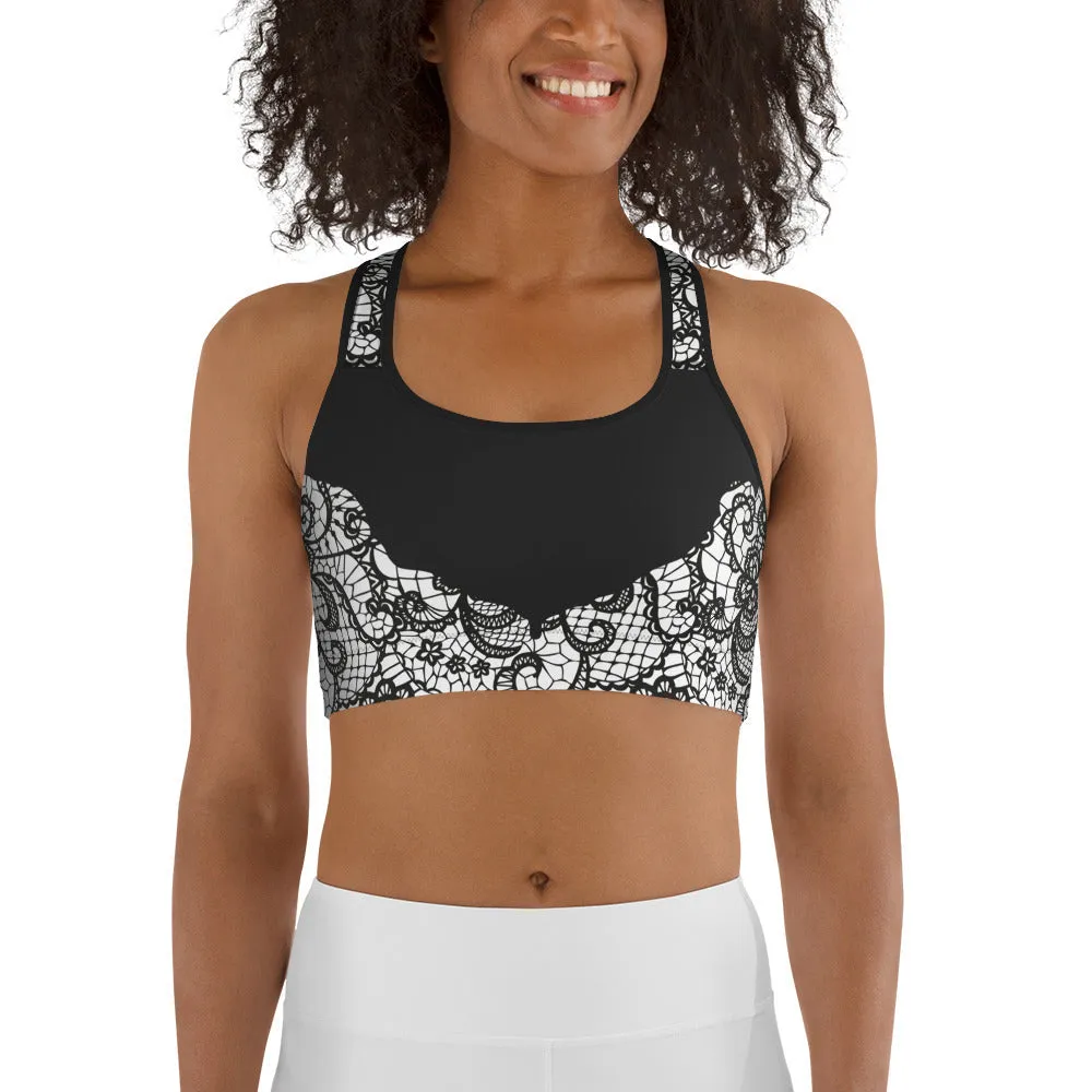 Lace Cut Out Sports Bra