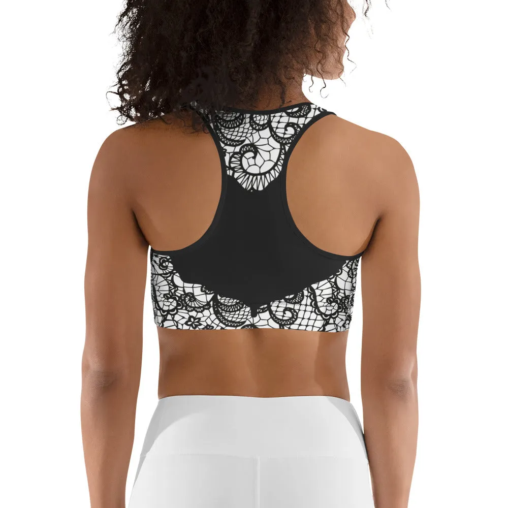 Lace Cut Out Sports Bra