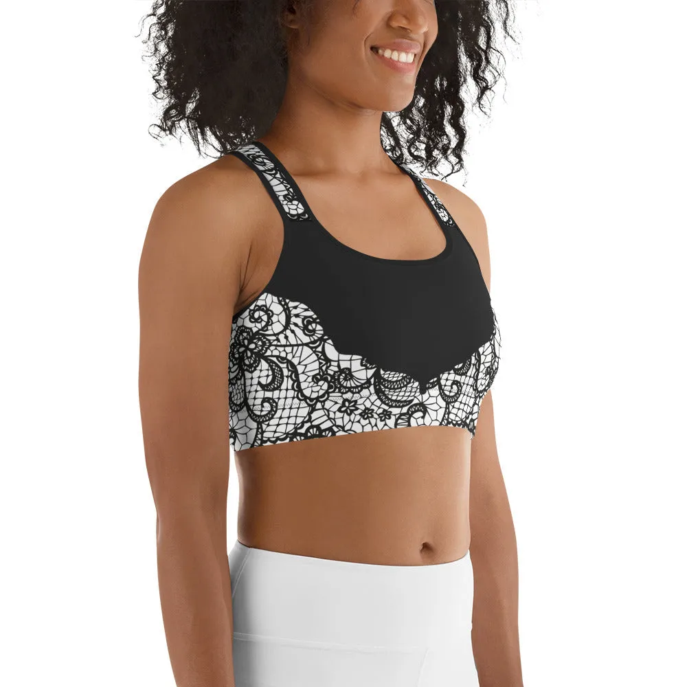 Lace Cut Out Sports Bra