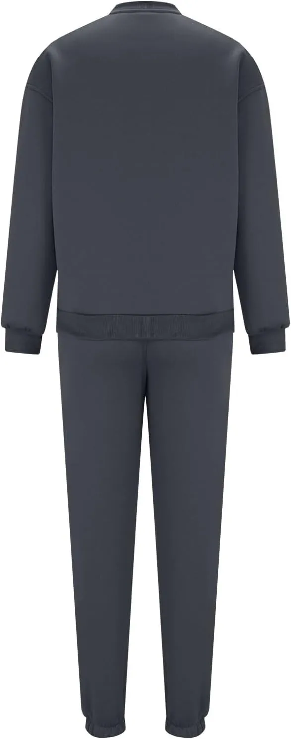 Lastesso Sweatsuits Women 2 Piece Outfit Plus Size Lounge Tracksuits Crew Neck Letter Sweatshirt Matching Active Pants