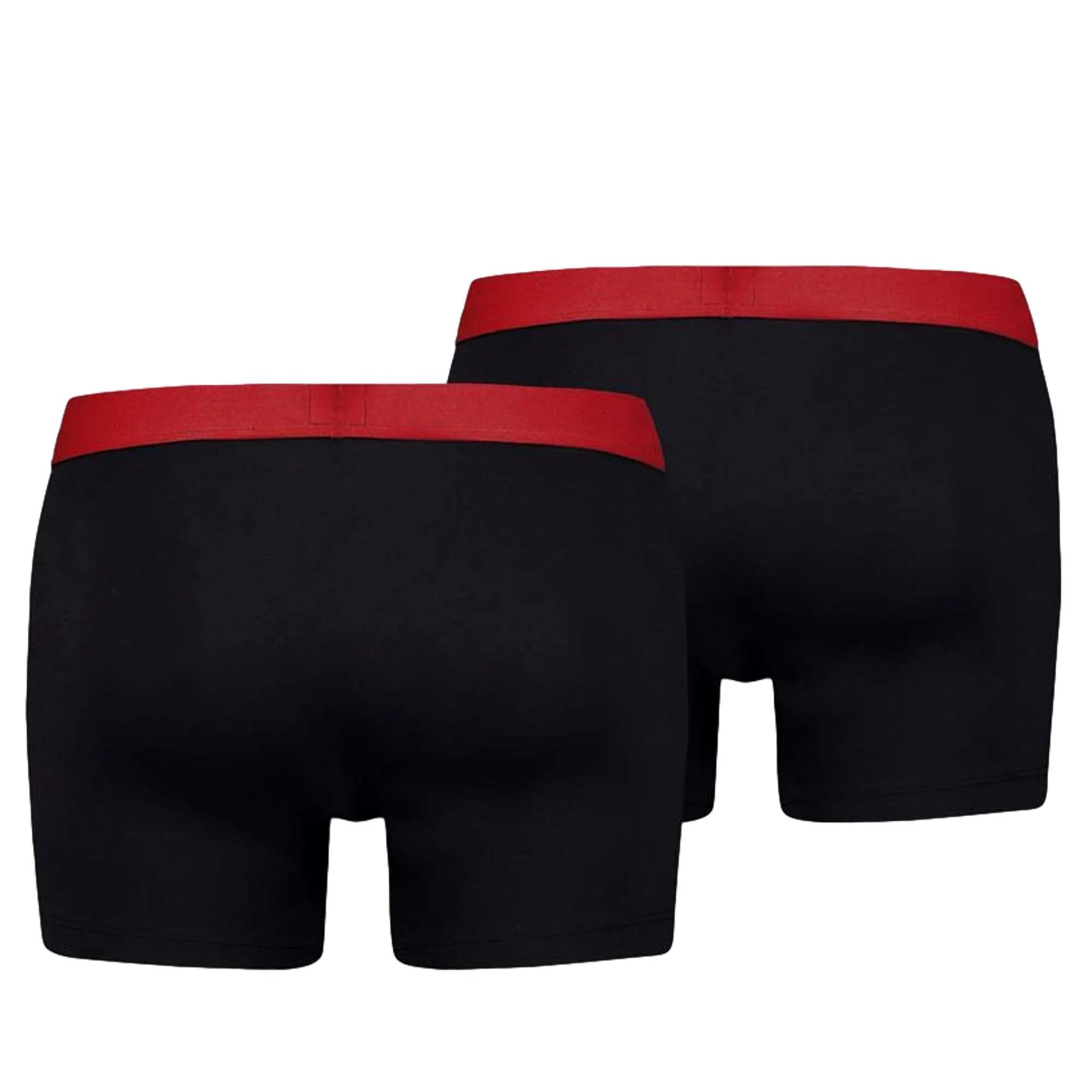 Levi's 2 Pack Solid Basic Boxer Brief - Black/Red