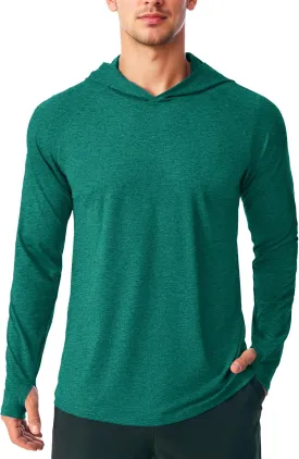 MAGCOMSEN Men's UPF 50  Sun Protection Hoodie Lightweight Long Sleeve Rash Guard Shirts Fishing Swim Athletic Workout