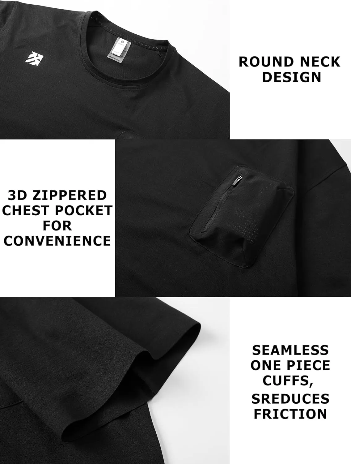 Mens Seamless Workout T-Shirts Lightweight Moisture Wicking Running Hiking Camping Tennis Pickleball Shirts for Men