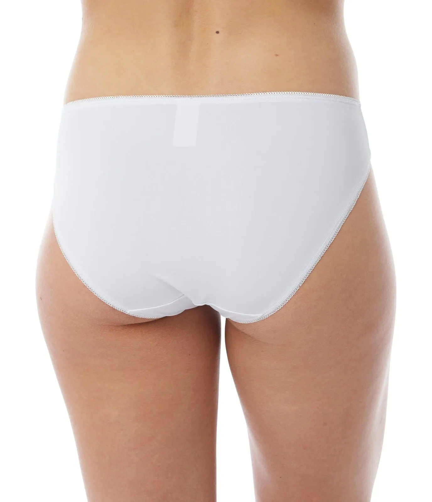 Microfibre Lace  Brief - White