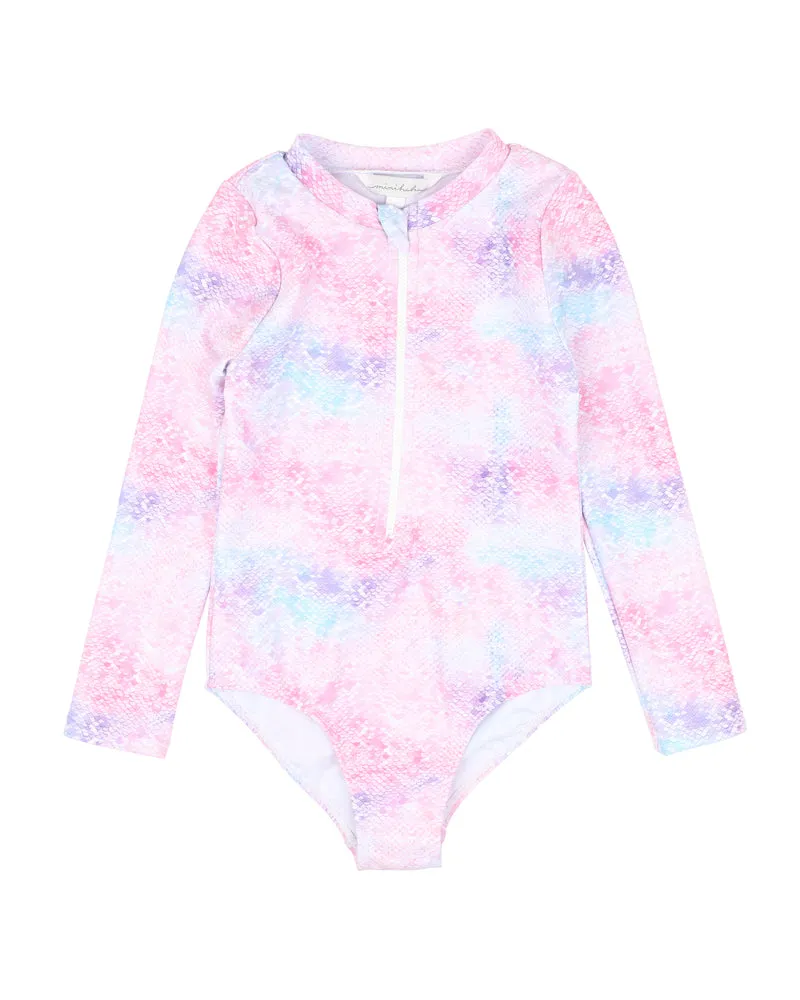 MINIHAHA ELIZA PRINT LS SUNSUIT 3-10 YRS