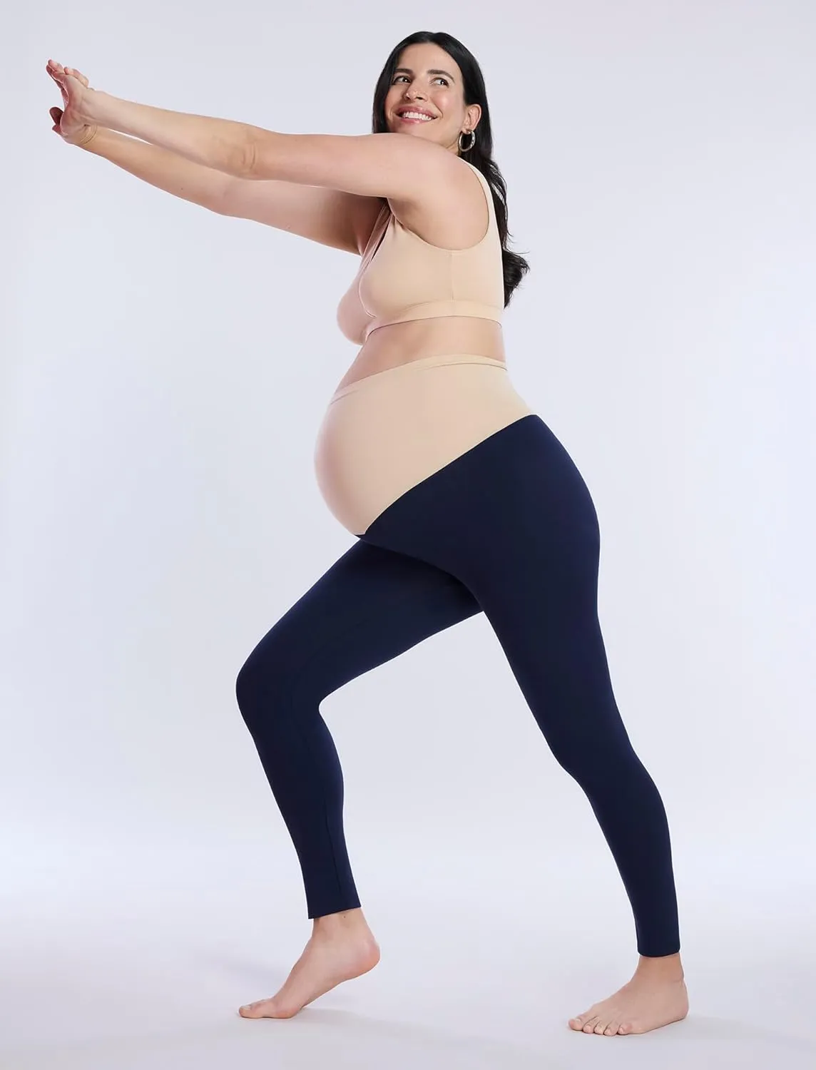 Motherhood Maternity Women's Essential Stretch Full Length Secret Fit Over The Belly Pregnancy Legging