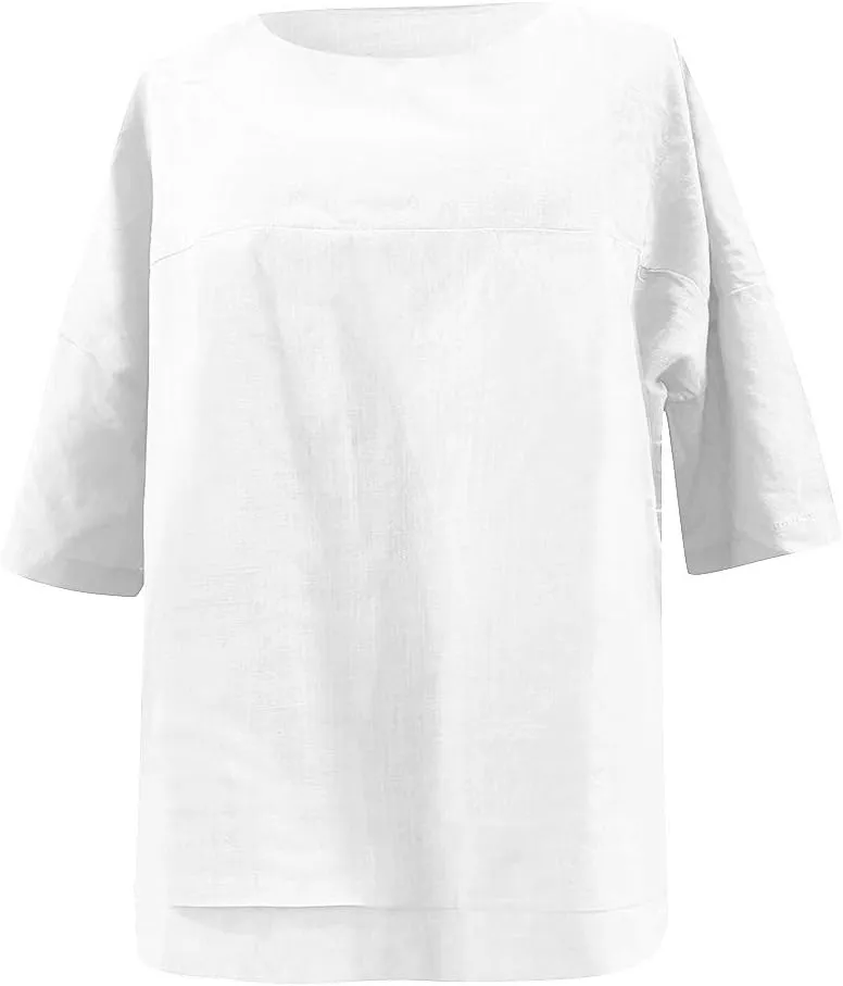 Neck Casual Loose Summer Shirt Sleeve Round Solid Women Blouse Top Short Women's Blouse Medium Pack