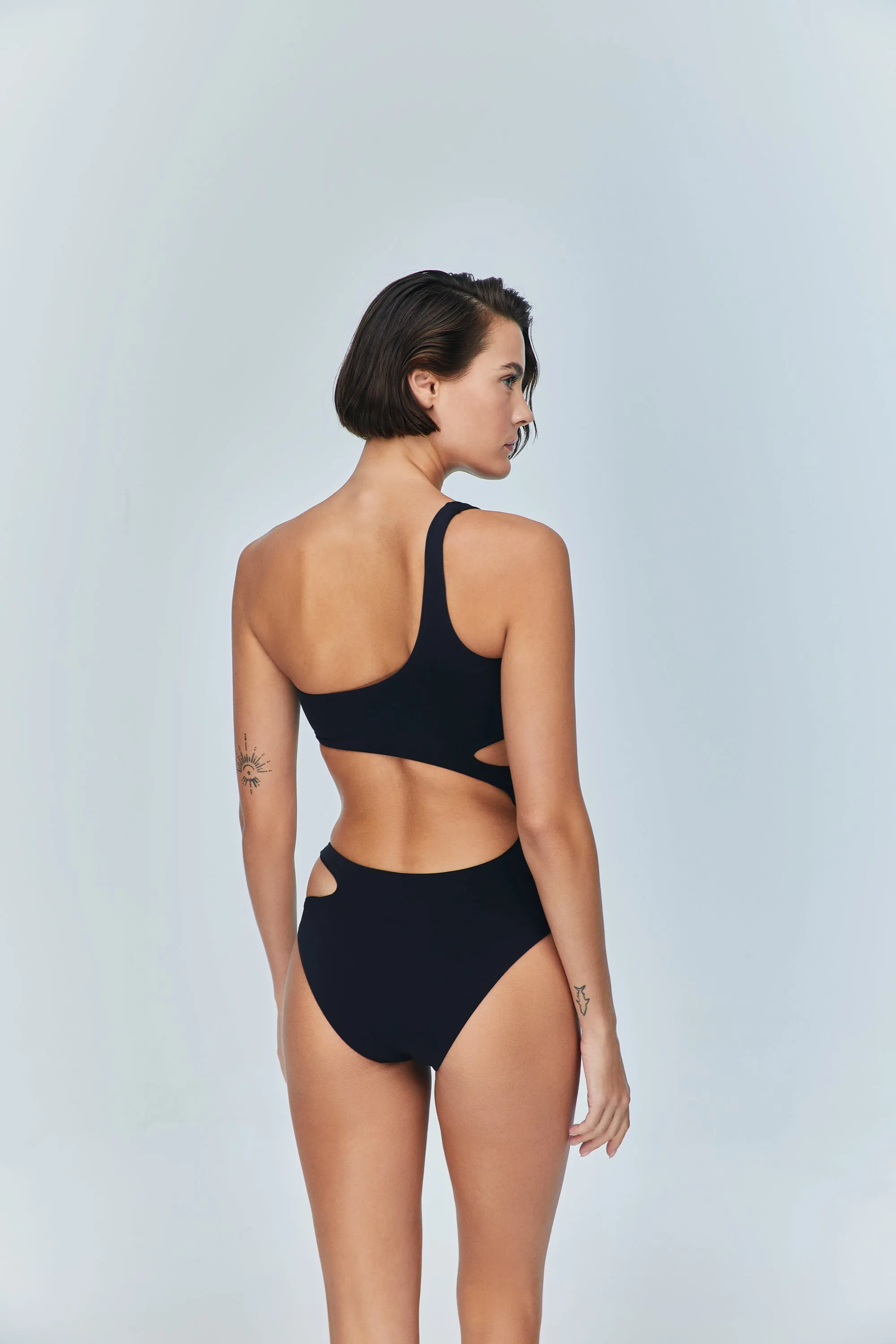 Ocean Cut Out Swimsuit Black