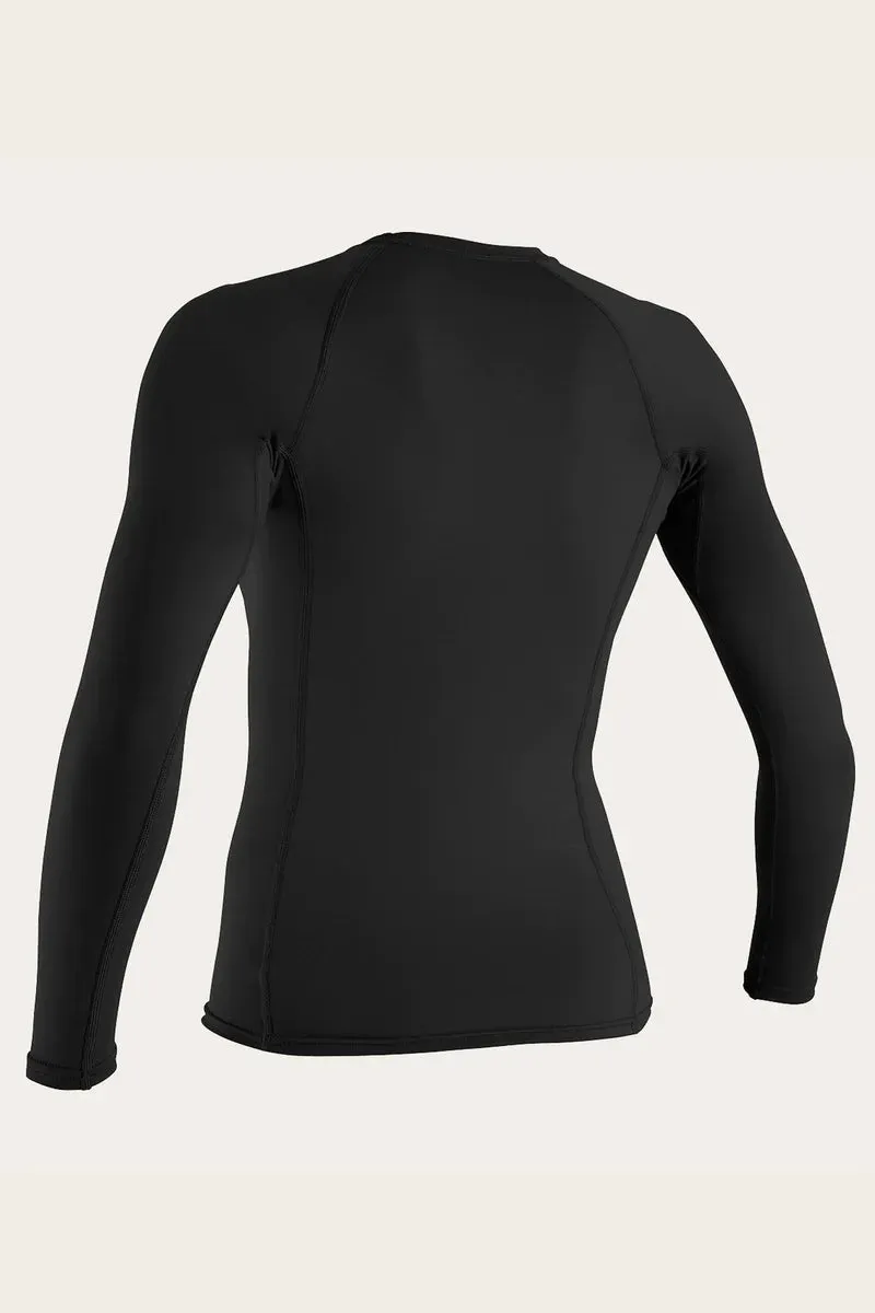 O'Neill Women's Basic Skins Long Sleeve Rash Guard Sun Shirt - Black