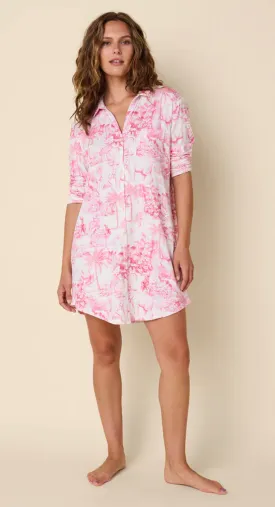Palm Grove Toile Pima Knit Night Shirt