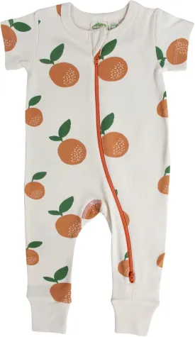 PARADE Organic Signature Print '2-Way' Zip Romper Short Sleeve