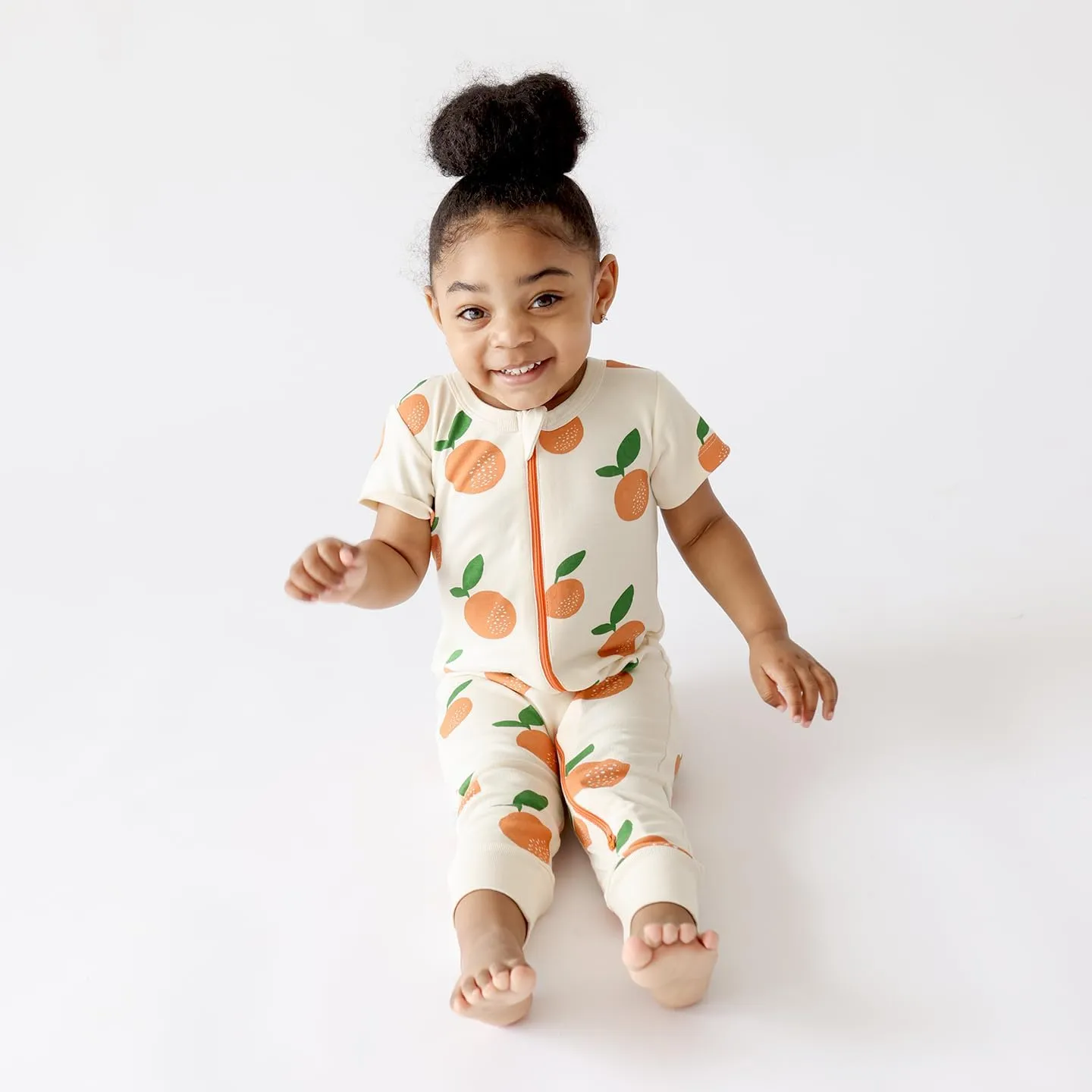 PARADE Organic Signature Print '2-Way' Zip Romper Short Sleeve