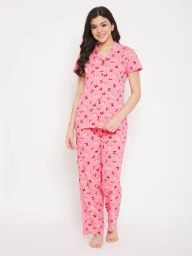 Peach Pink Butterfly Shirt & Pyjamas